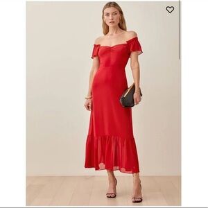 Reformation
Butterfly off-shoulder midi dress